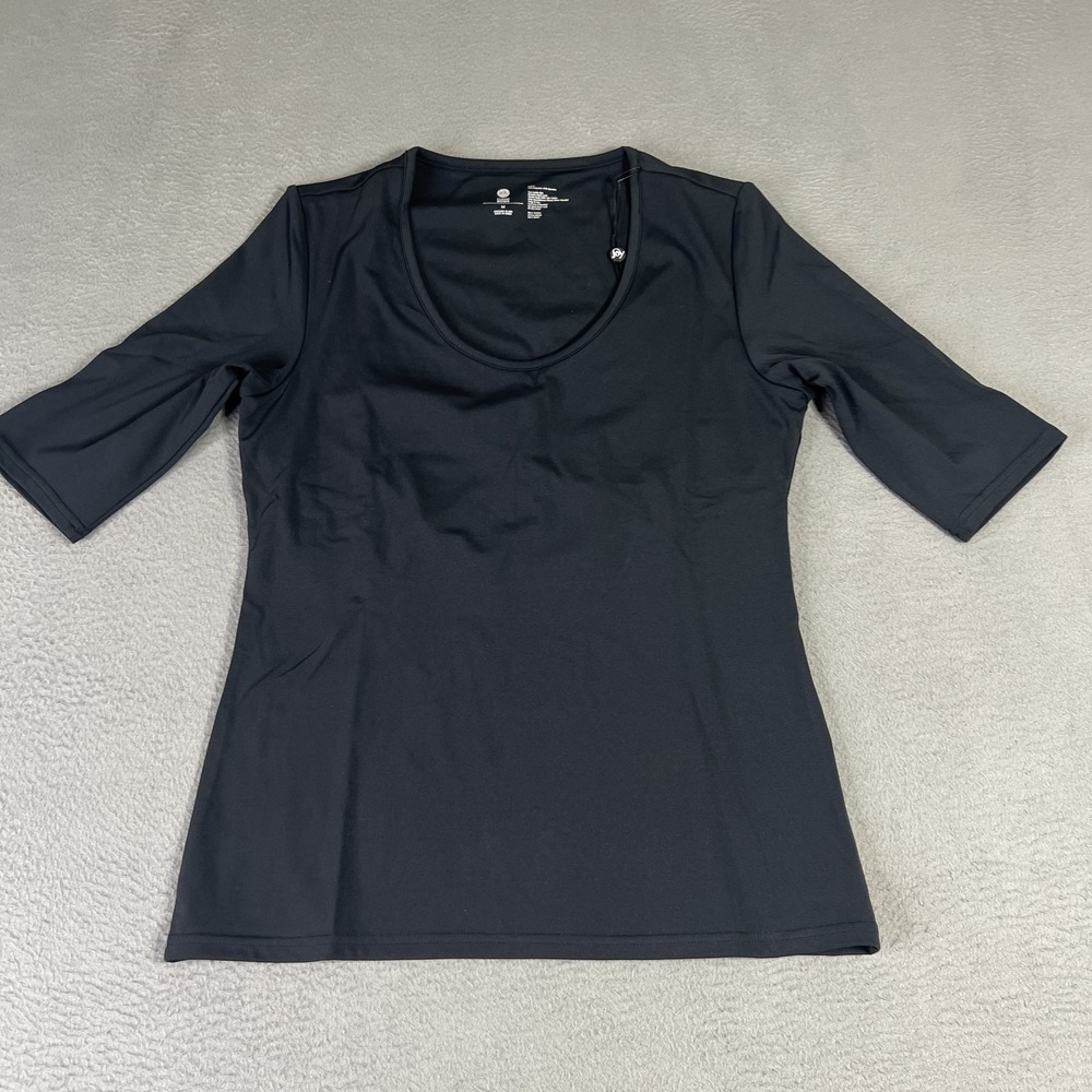 Joy Clean Boss Shirt Womens Medium Black Anti Microbial Cooling Stretch Top